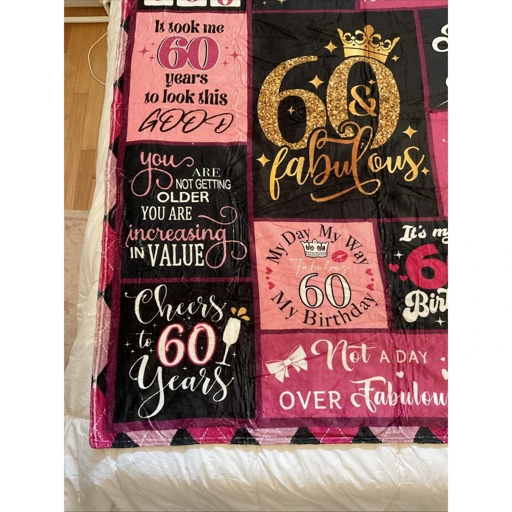 60th Birthday Gifts Blanket 60